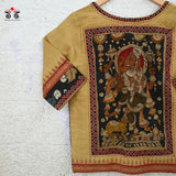 Lord Ganesha Pen Kalamkari Crop Top