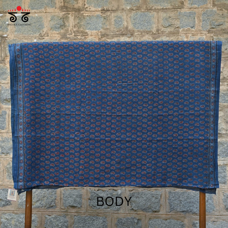 Ajrak on Mulmul Cotton Saree
