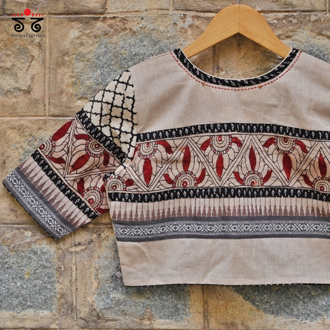 Pen Kalamkari Border Blouse - BestSeller!!