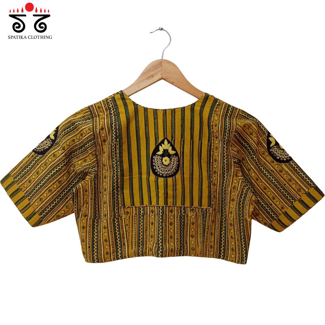 Inlay & Yoke handcrafted blouse in natural dyes