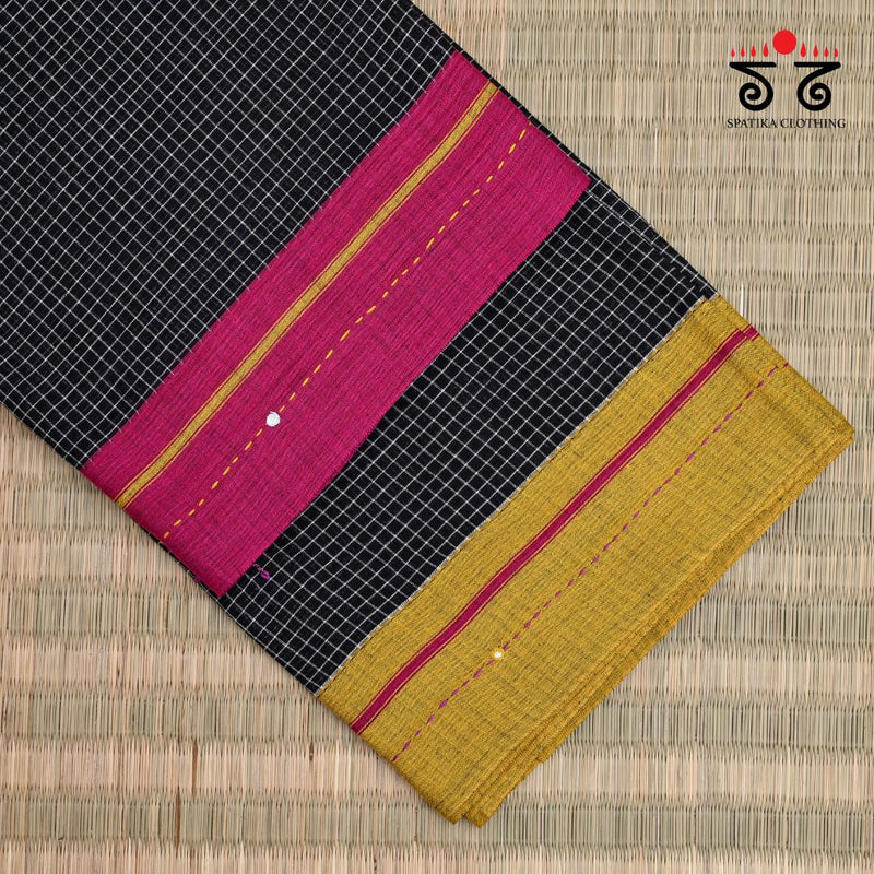 Hand Embroidered Patteda-Anchu saree