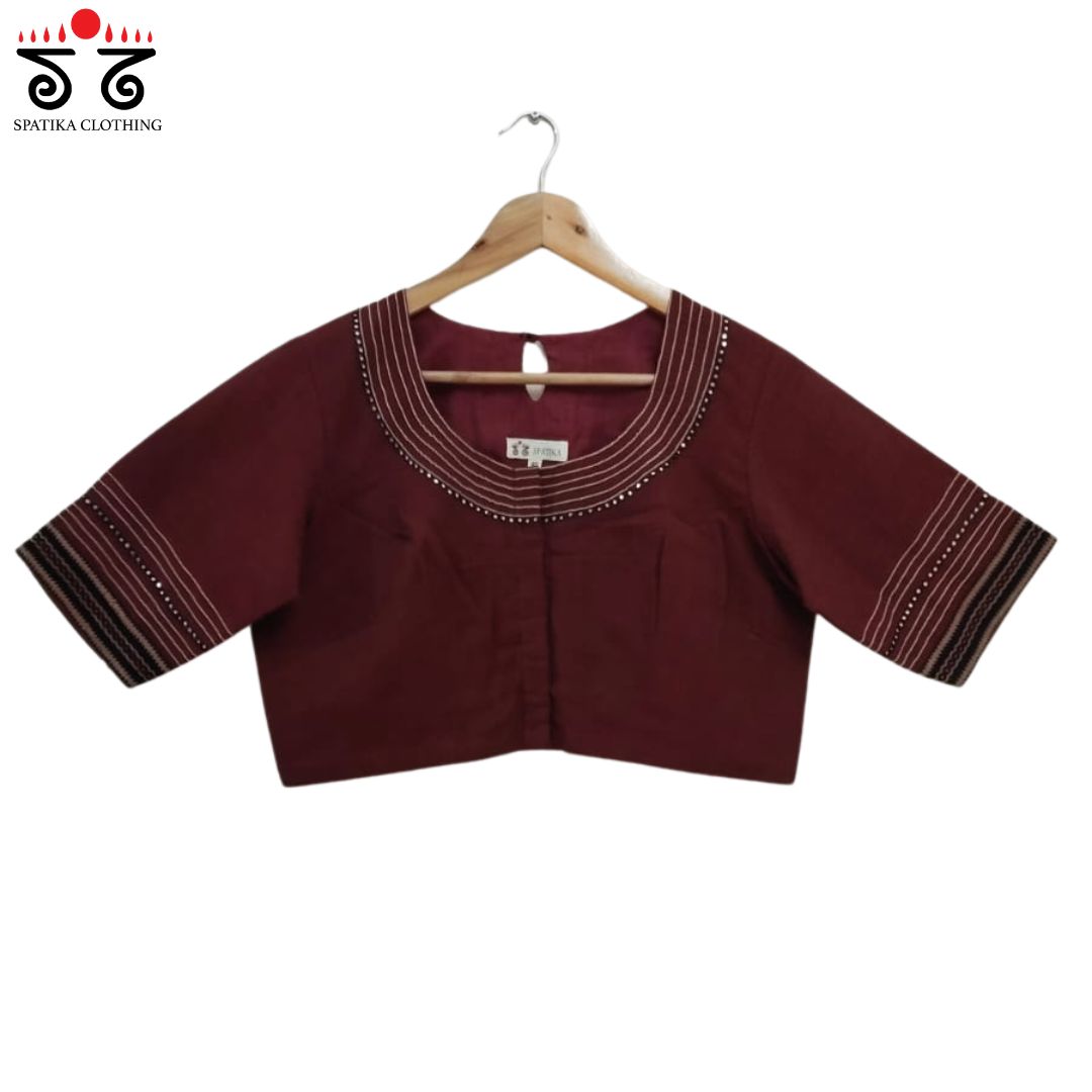 Mirror Work Hand embroidered Blouse