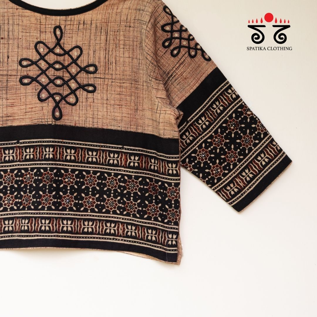 The Kolam Ajrak Long Blouse