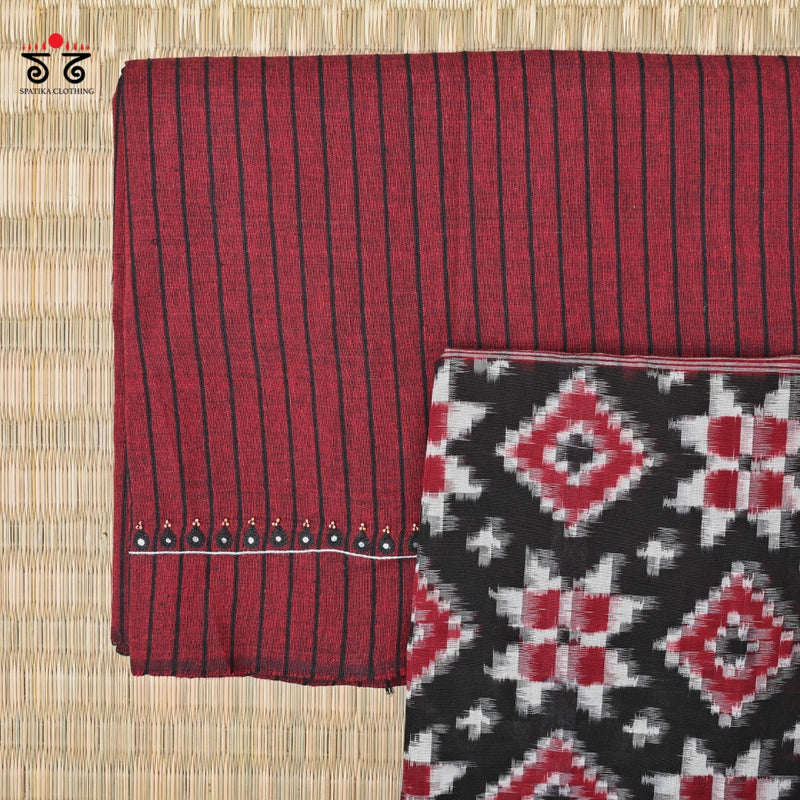 Maroon Telia Fabric Set of 2