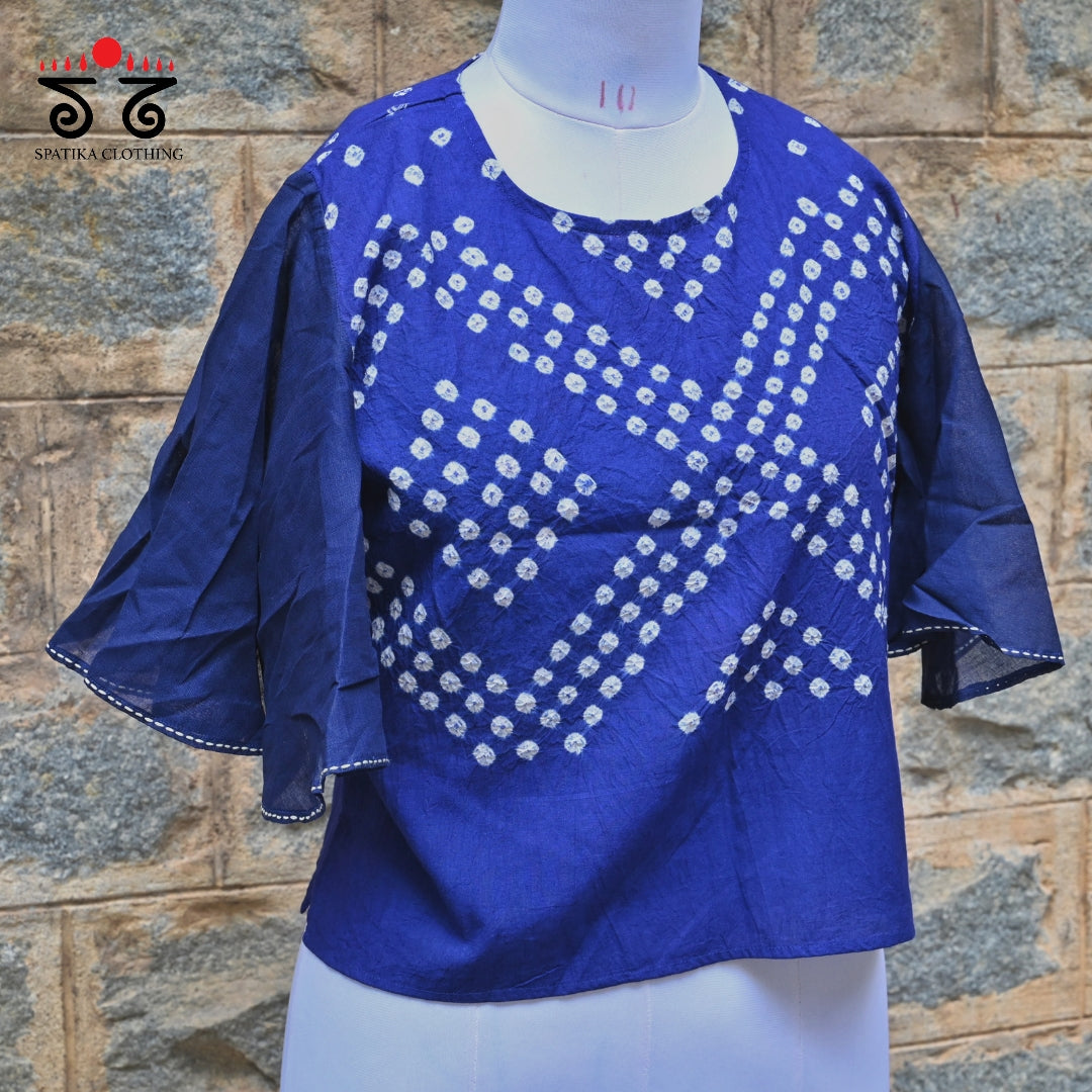 Hand - Embroidered Bandhani Top