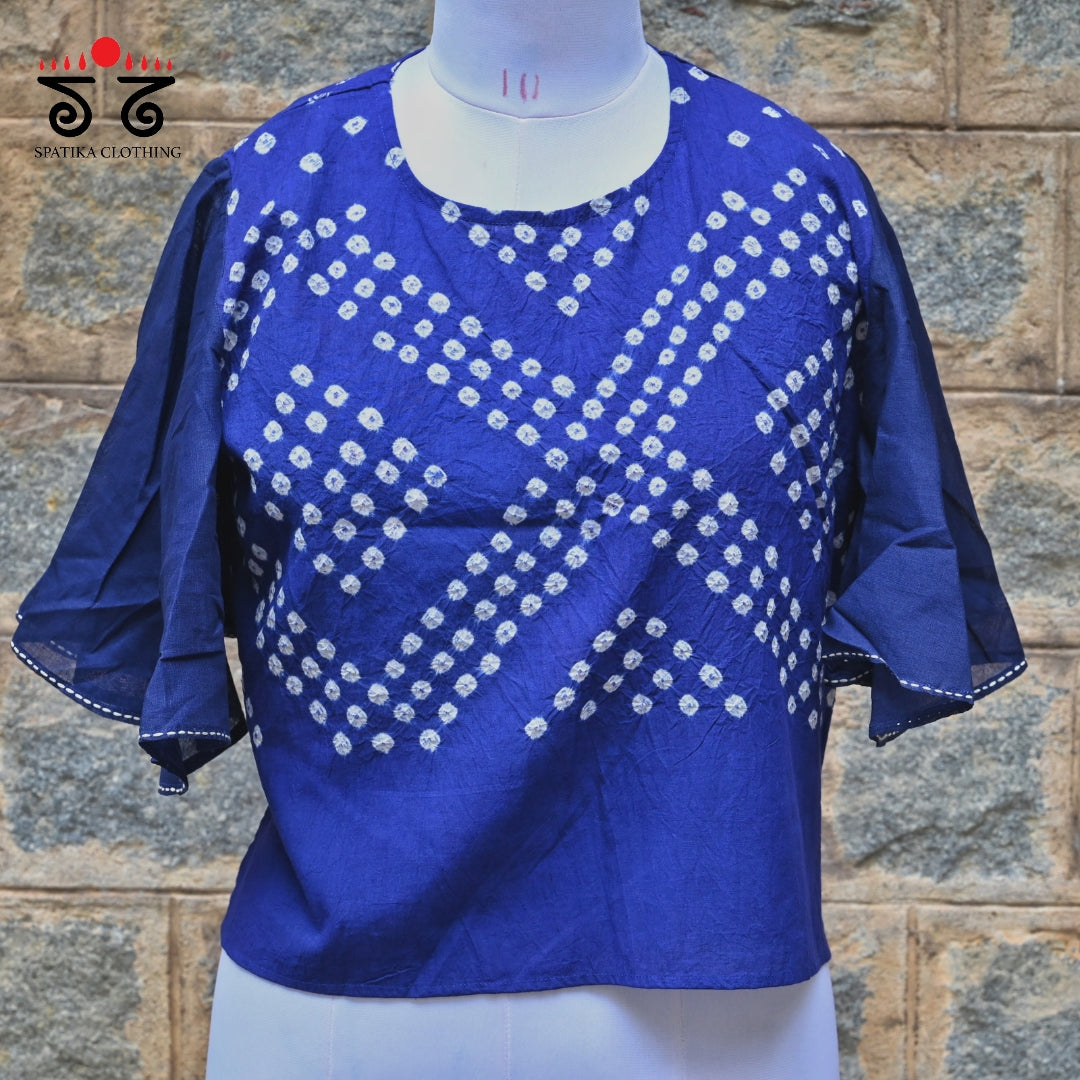 Hand - Embroidered Bandhani Top