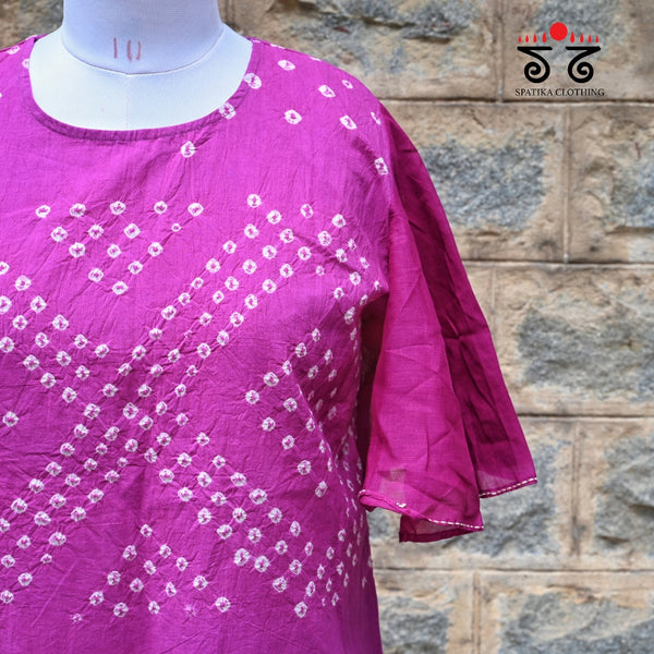 Hand - Embroidered Bandhani Top