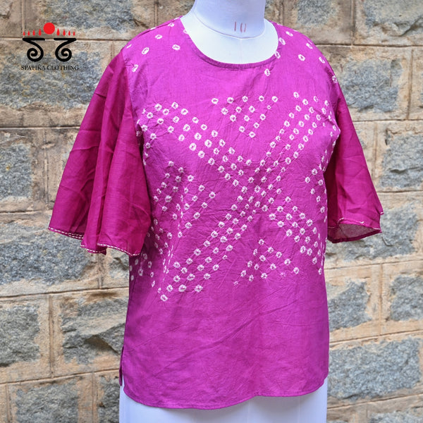 Hand - Embroidered Bandhani Top