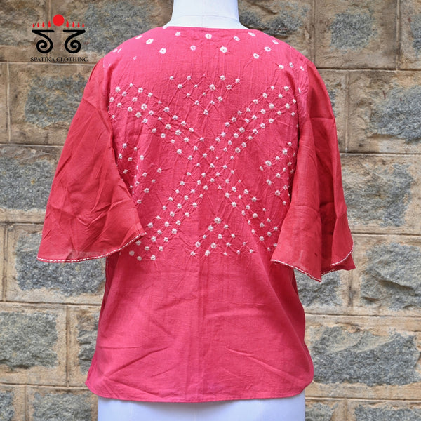 Hand - Embroidered Bandhani Top