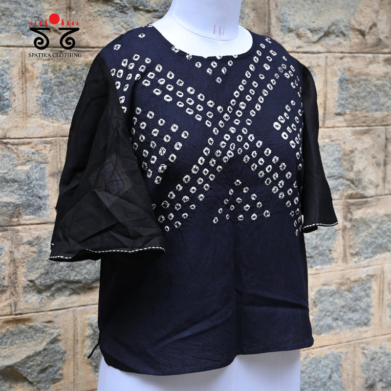 Hand - Embroidered Bandhani Top