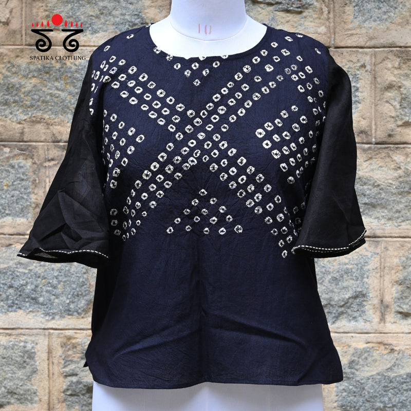 Hand - Embroidered Bandhani Top