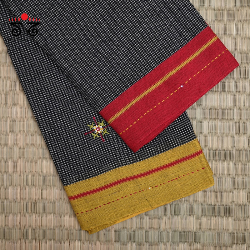 Hand Embroidered Patteda-Anchu saree