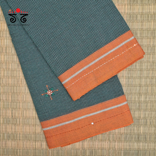 Hand Embroidered Patteda-Anchu saree