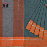 Hand Embroidered Patteda-Anchu saree