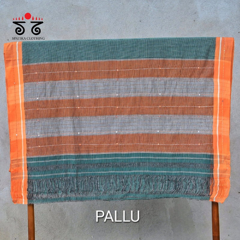 Hand Embroidered Patteda-Anchu saree