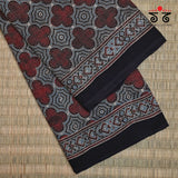 Ajrak on Mulmul Cotton Saree
