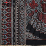 Ajrak on Mulmul Cotton Saree