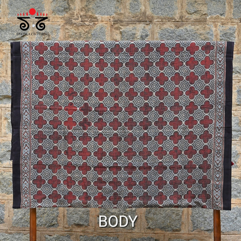 Ajrak on Mulmul Cotton Saree