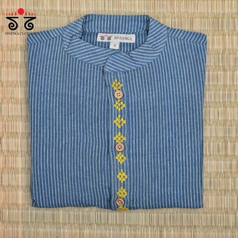 Men's Handwoven Cotton Short Kurta