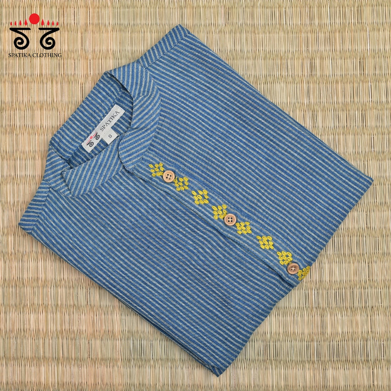Men's Handwoven Cotton Short Kurta