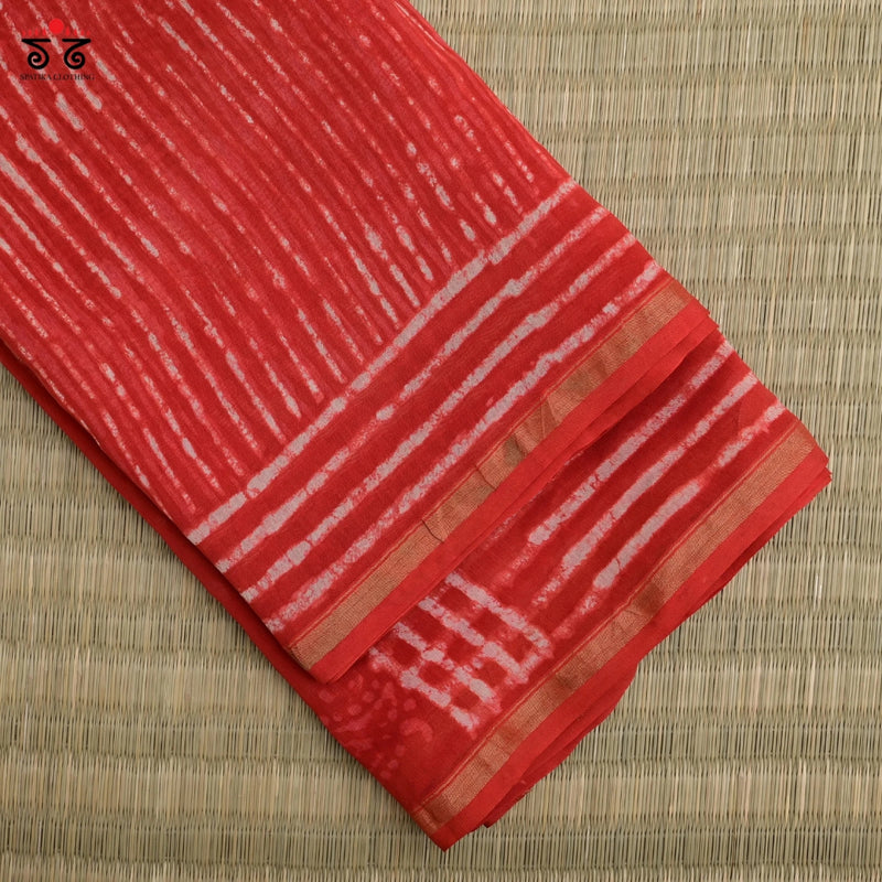 Batik on Chanderi Silk Cotton Saree