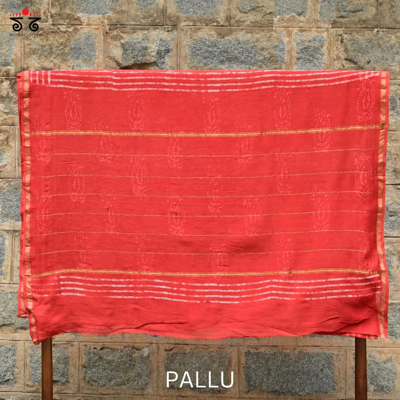 Batik on Chanderi Silk Cotton Saree