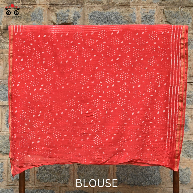 Batik on Chanderi Silk Cotton Saree