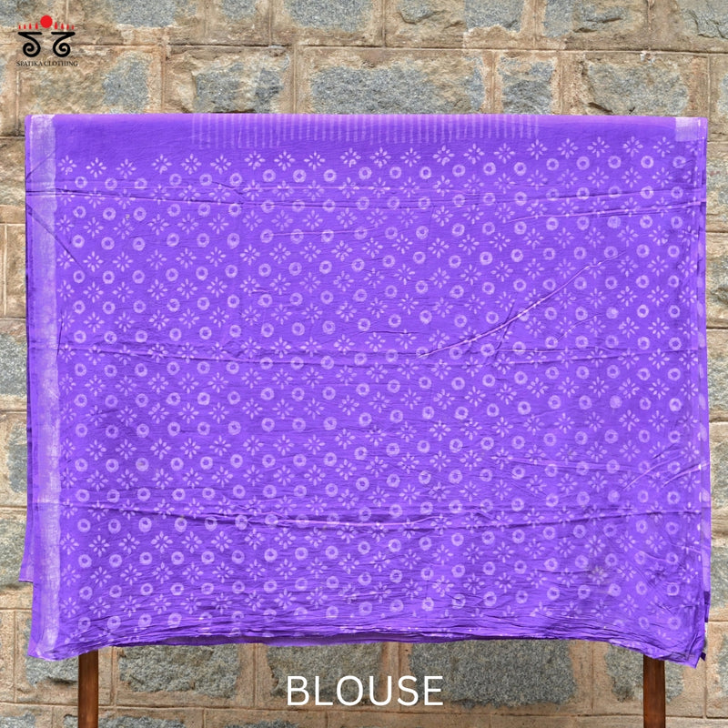 Batik and Block Printed Cotton Saree