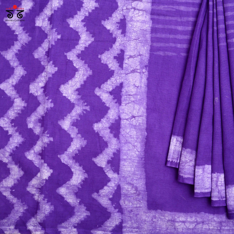 Batik and Block Printed Cotton Saree