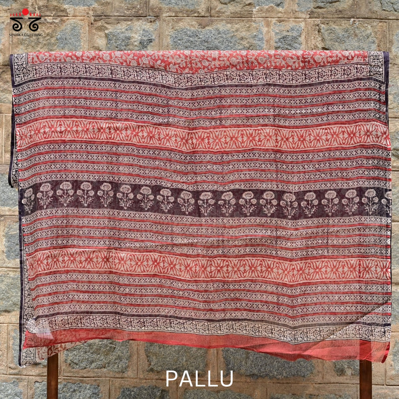 Bagru Block Printed  Kota Cotton Saree