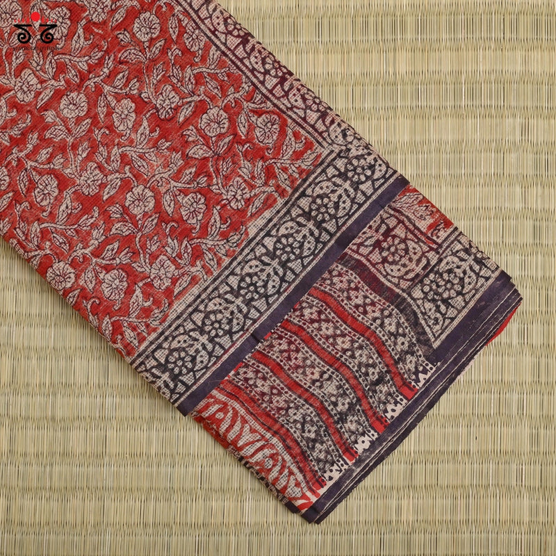 Bagru Block Printed  Kota Cotton Saree