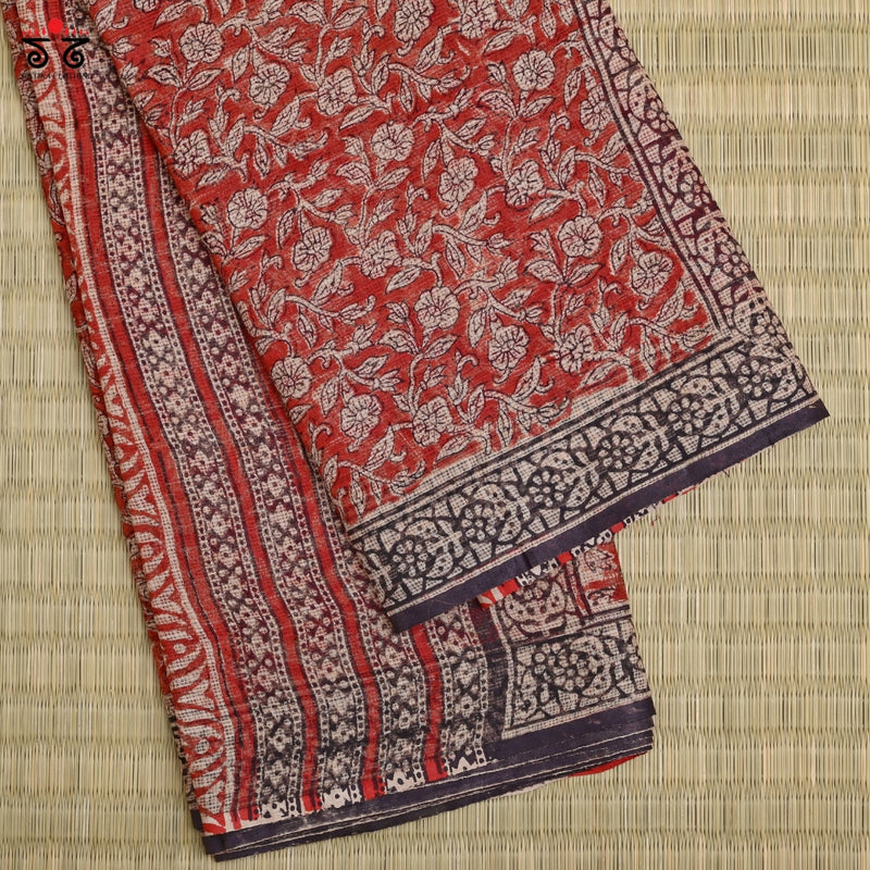 Bagru Block Printed  Kota Cotton Saree