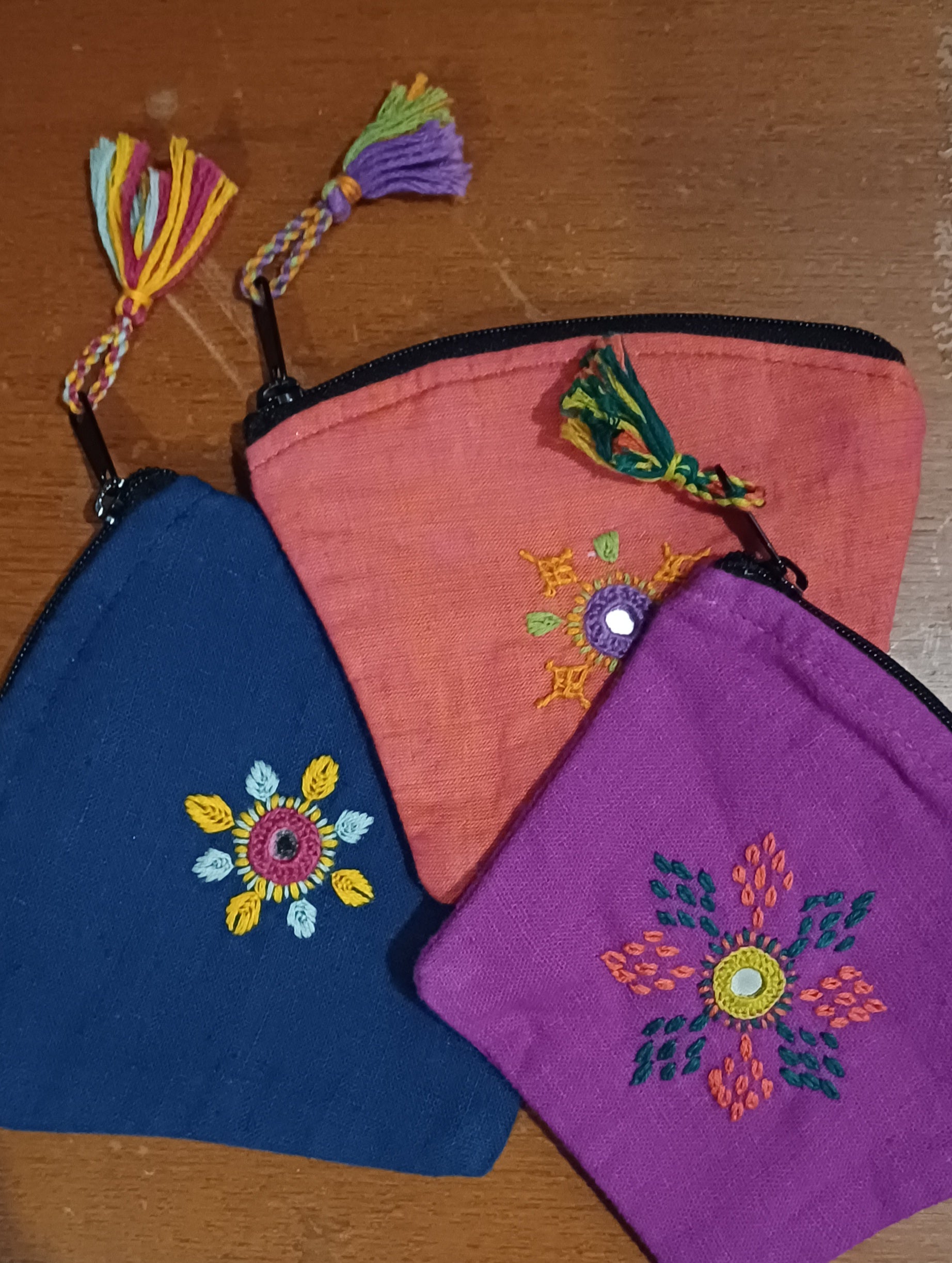 Hand Embroidered Coin Purse