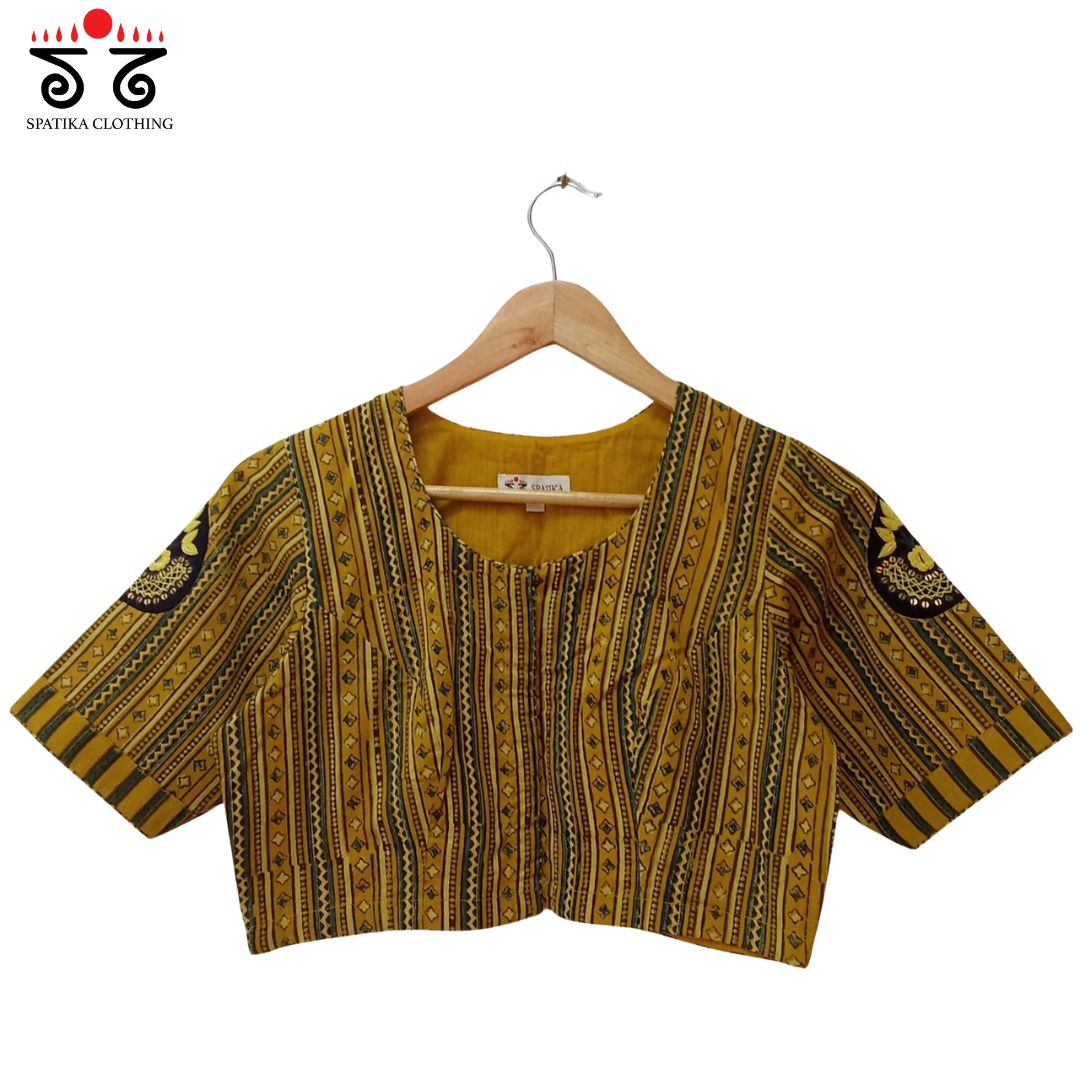 Inlay & Yoke handcrafted blouse in natural dyes