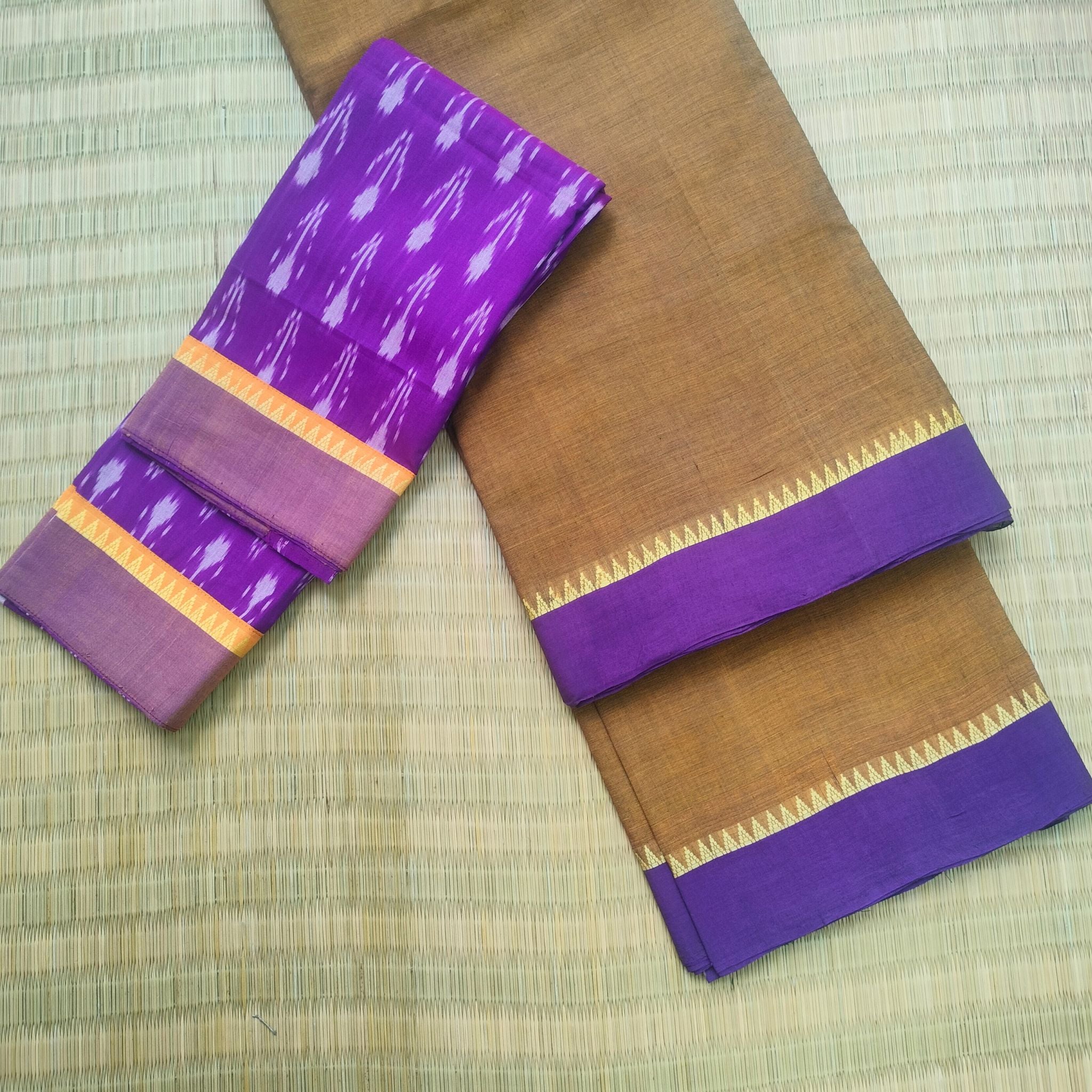 Andhra Handwoven Cotton Saree - Special Blouse