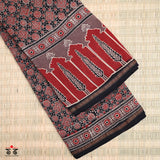 Ajrak on Chanderi Cotton Saree