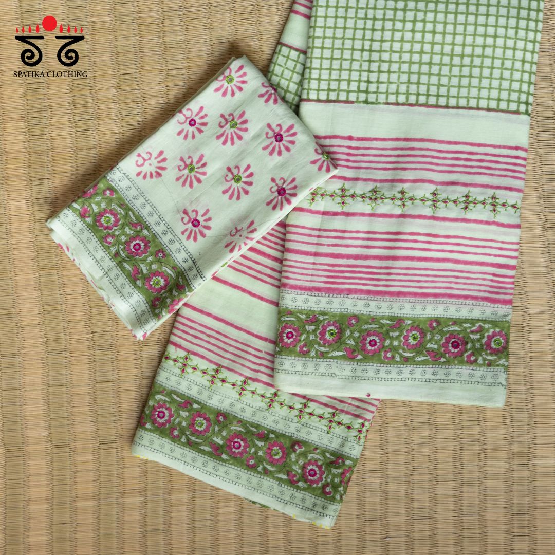 Banjara Handembroiderd Sanganeri Saree