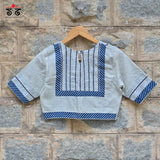 Hand - Embroidered Checkered Mirror Work Blouse