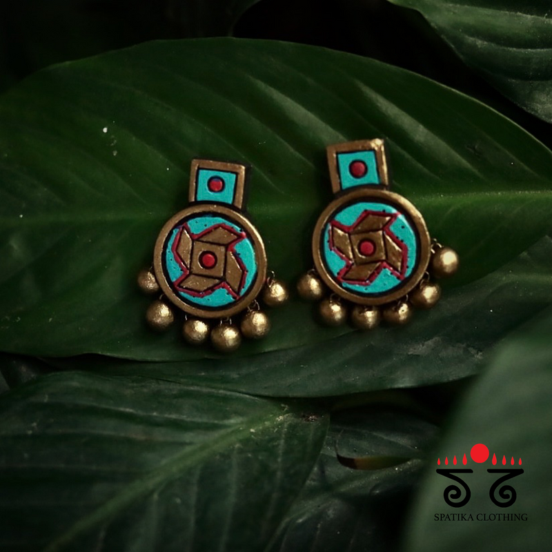 Shop Pyau Terracotta Earrings by KABBISH at House of Designers – HOUSE OF  DESIGNERS