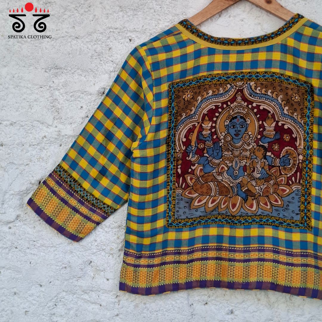 Ashta Lakshmi - Pen Kalamkari Croptop