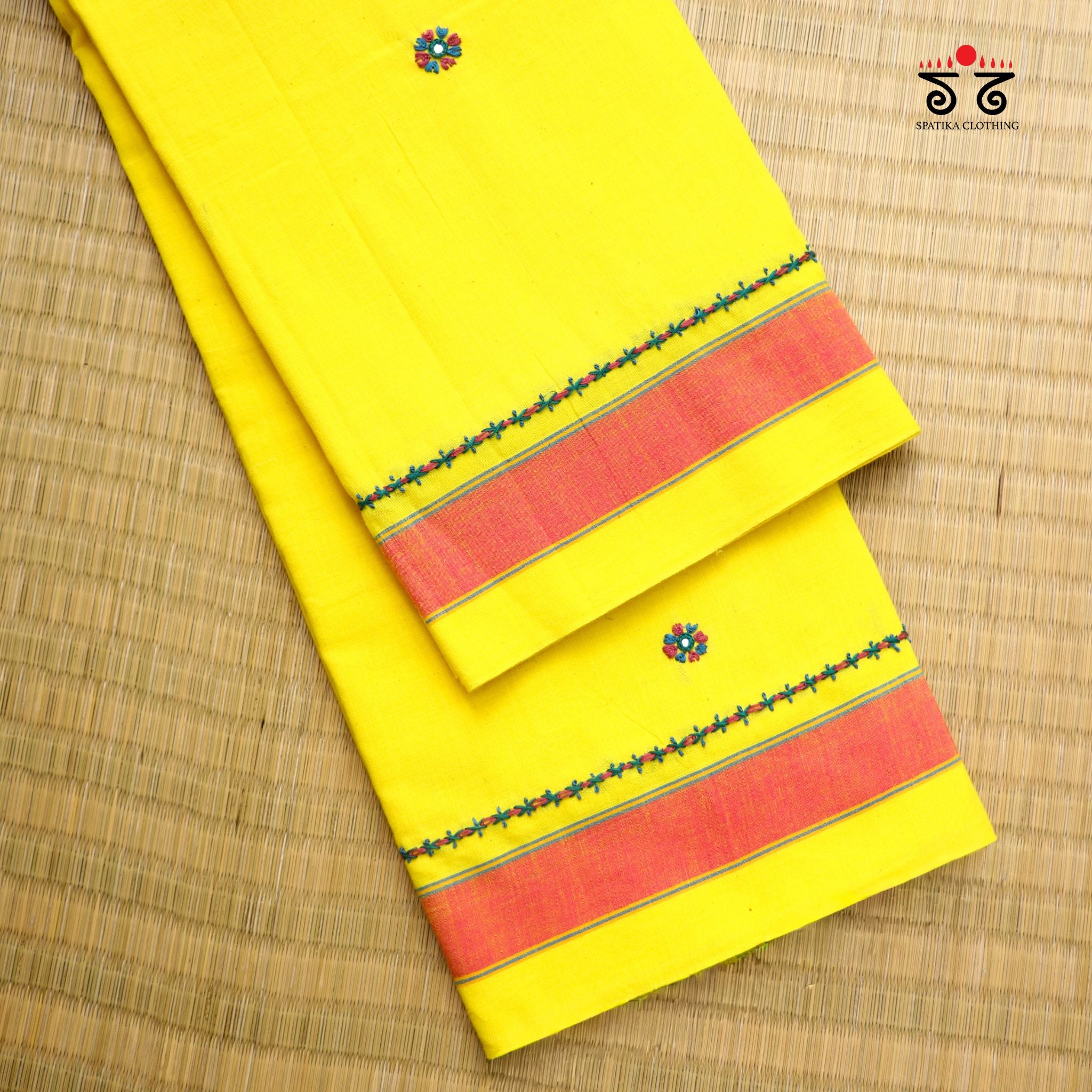 Ilkal Handembroidered Cotton Saree