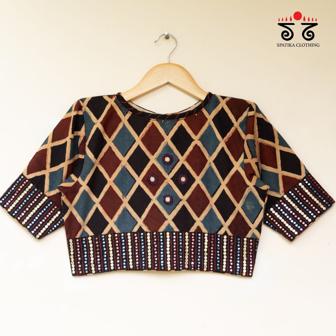 The Ajrakh - Mirrorwork Blouse