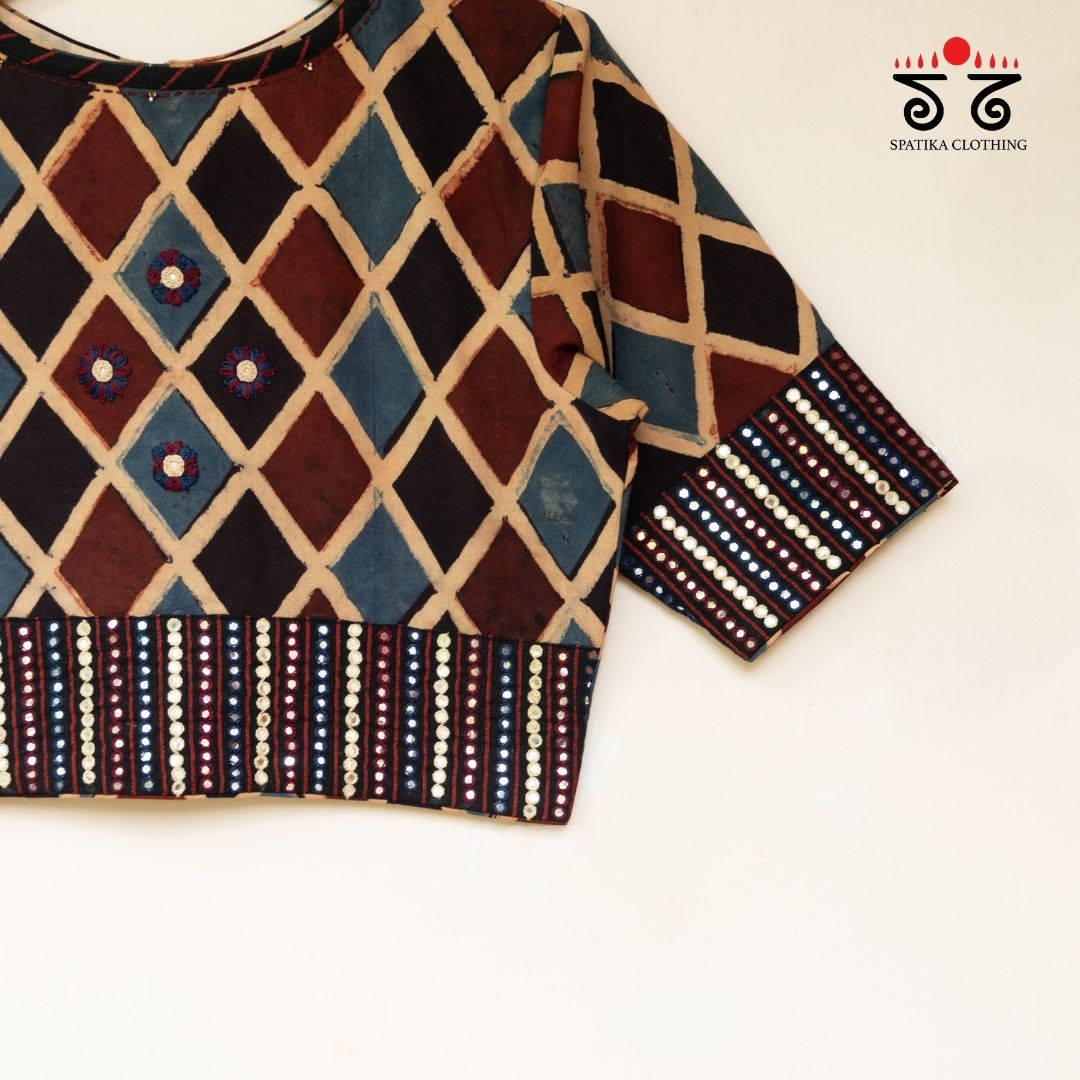 The Ajrakh - Mirrorwork Blouse