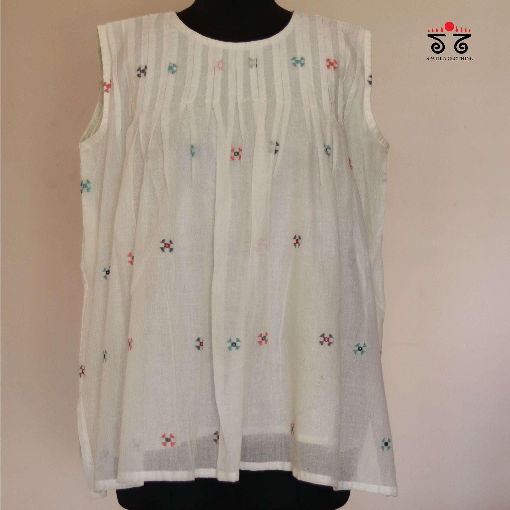 Jamdhani Pleated Top