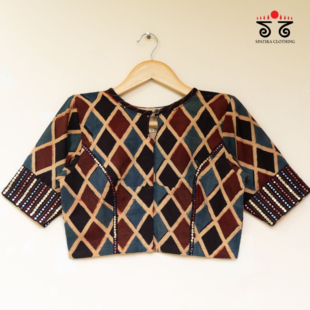 The Ajrakh - Mirrorwork Blouse