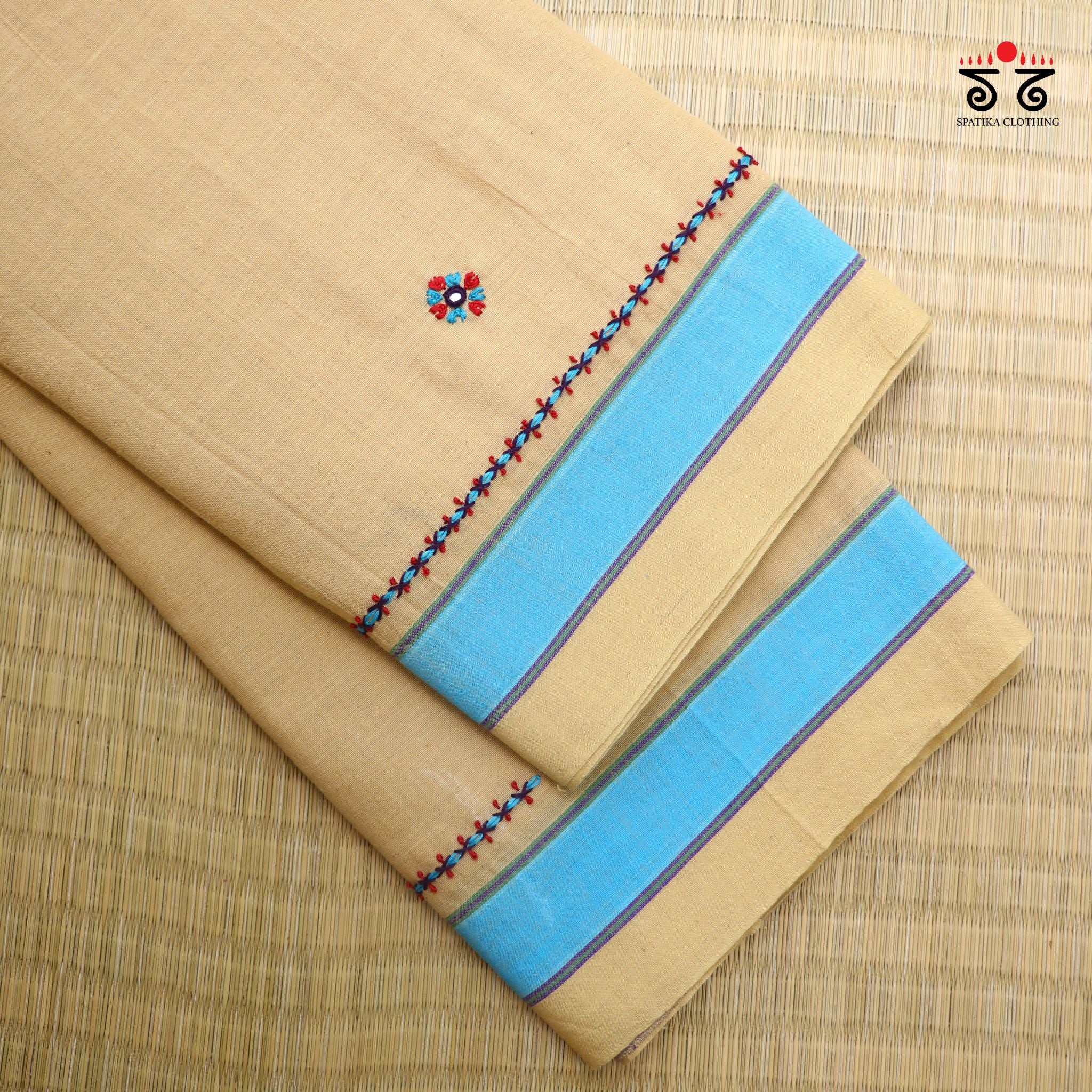 Ilkal Handembroidered Cotton Saree