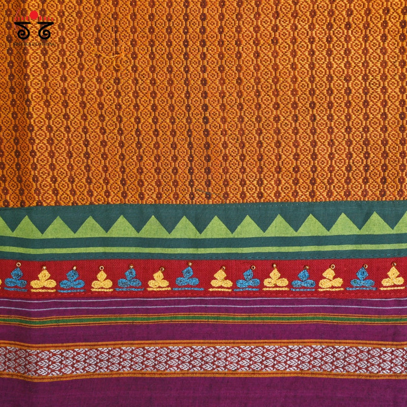 Hand- Embroidered Khun Blouse Fabric