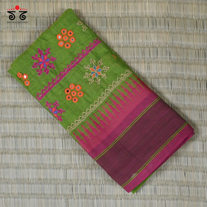 Chettinad Cotton - Banjara Hand Embroidered Blouse Fabric