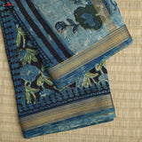 Bagru Hand Block-Printed on Maheshwari Silk Cotton Saree