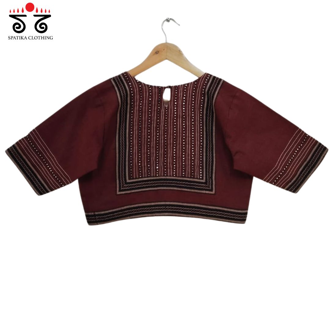 Mirror Work Hand embroidered Blouse